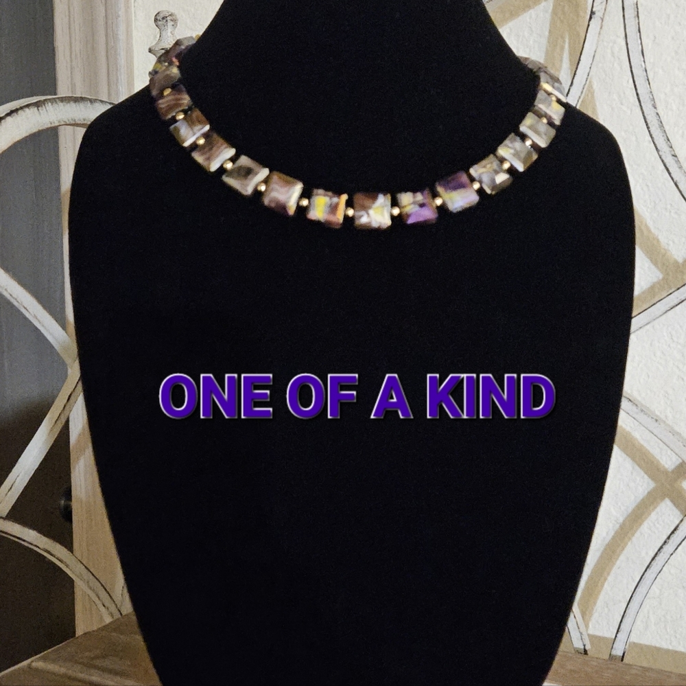 New Glass and Gold Necklace